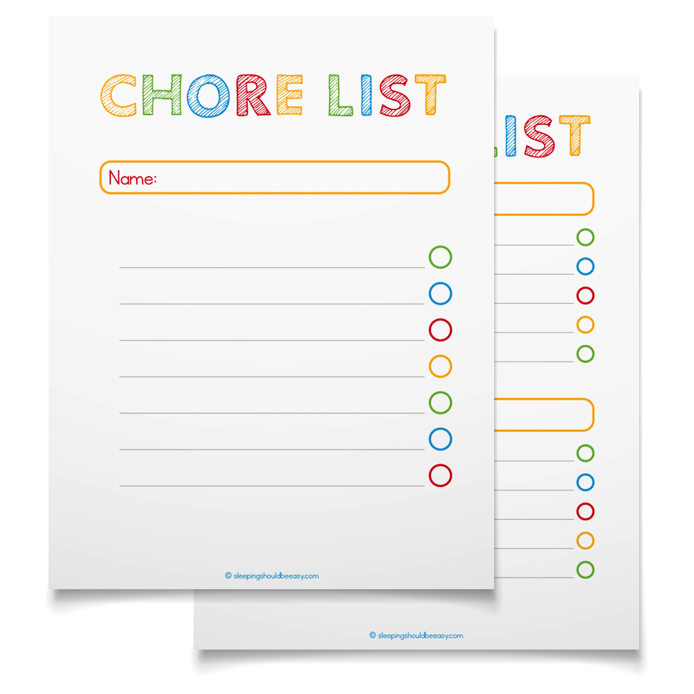 Printable Chore Lists