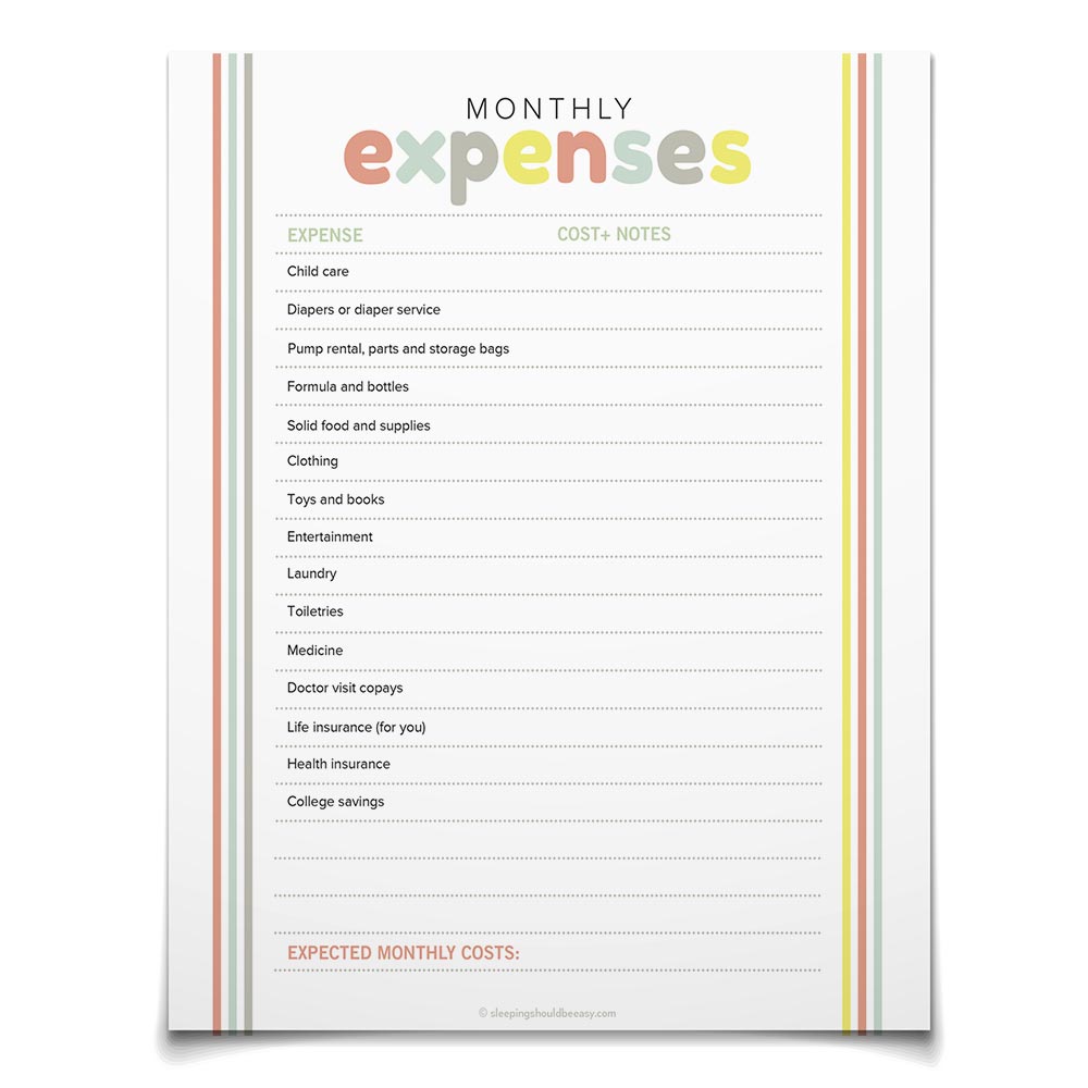Monthly Baby Expenses