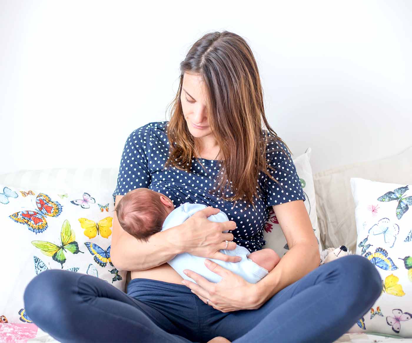 Burping a newborn after breastfeeding
