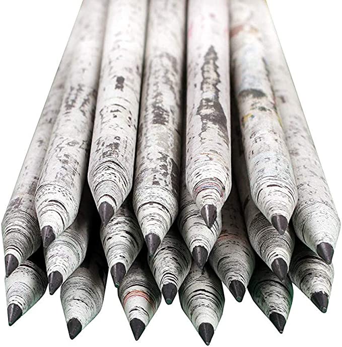 Recycled newspaper pencils